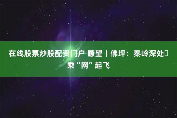 在线股票炒股配资门户 瞭望丨佛坪：秦岭深处 乘“网”起飞