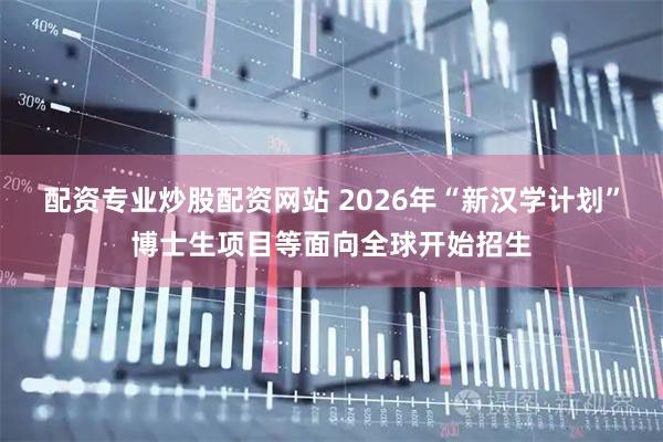 配资专业炒股配资网站 2026年“新汉学计划”博士生项目等面向全球开始招生