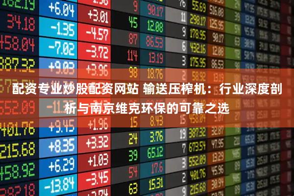 配资专业炒股配资网站 输送压榨机：行业深度剖析与南京维克环保的可靠之选